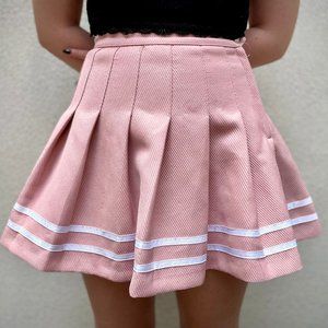 Pink High-Waisted Schoolgirl Skater Skirt Size 2